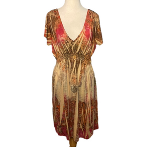 Unity World Wear V-Neck Short Sleeves Pink Orange Tan Sublimation L